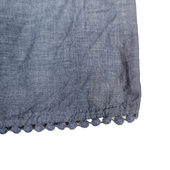 Garnet Hill Kids Blue Chambray Embroidered Sheath Dress Size 14 Girls Q75 - Picture 3 of 9